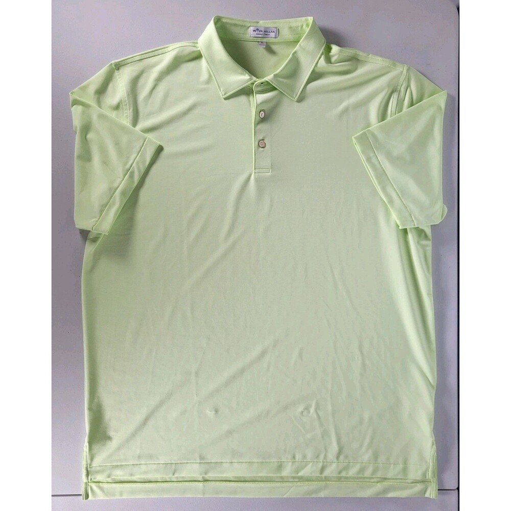 Peter Millar Golf Shirt XL Mens Summer Comfort Polo Green White Micro Stripe